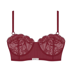 Boutine LA Plum Lace Ribbed Top UNDERWEAR