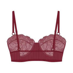 Boutine LA Plum Lace Ribbed Top UNDERWEAR