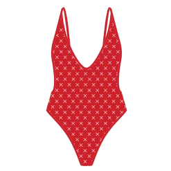 Boutine LA Red Logo Print Retro One-Piece ONE PIECES
