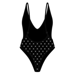 Boutine LA ONE PIECES Black Logo Print Retro One-Piece