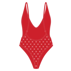 Boutine LA Red Logo Print Retro One-Piece ONE PIECES