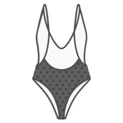 Boutine LA Black-Grey Logo Print Retro One-Piece ONE PIECES