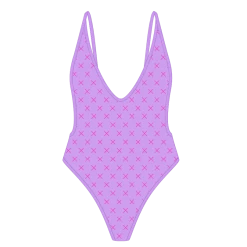 Boutine LA ONE PIECES Lilac Logo Print Retro One-Piece