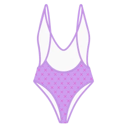 Boutine LA ONE PIECES Lilac Logo Print Retro One-Piece