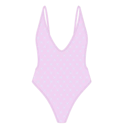 Boutine LA Pink Logo Print Retro One-Piece