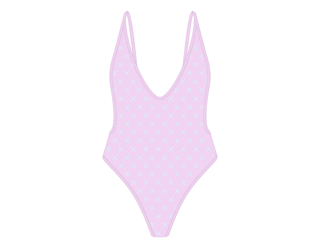 Boutine LA Pink Logo Print Retro One-Piece