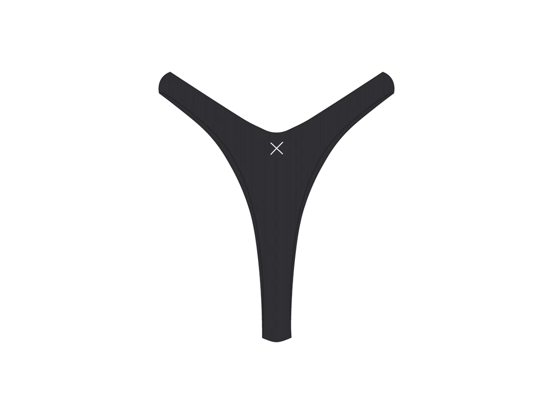 Boutine LA Malibu Blue Ribbed Tanga Bottoms