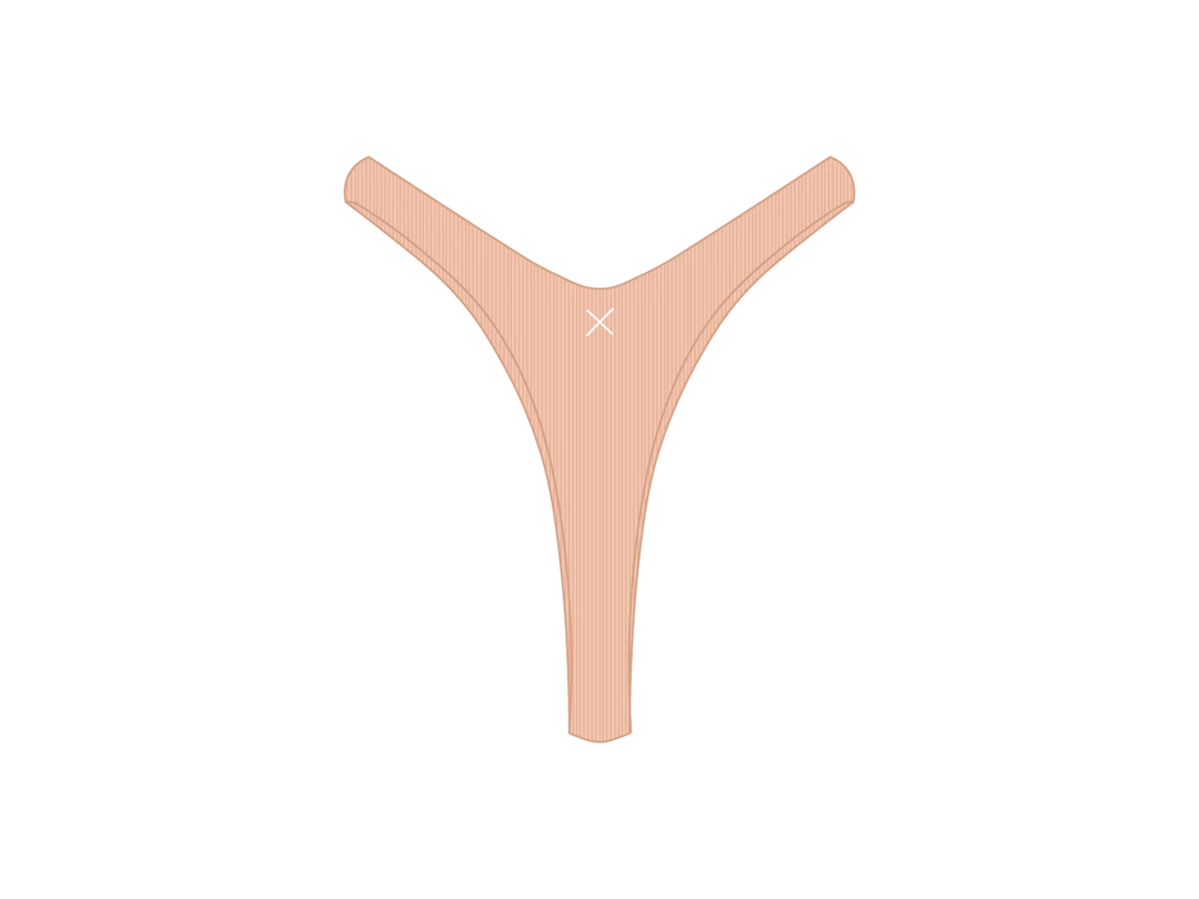 Boutine LA Natural Ribbed Tanga Bottoms
