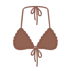 Boutine LA MATCHING SETS Cocoa Brown Scallop Top