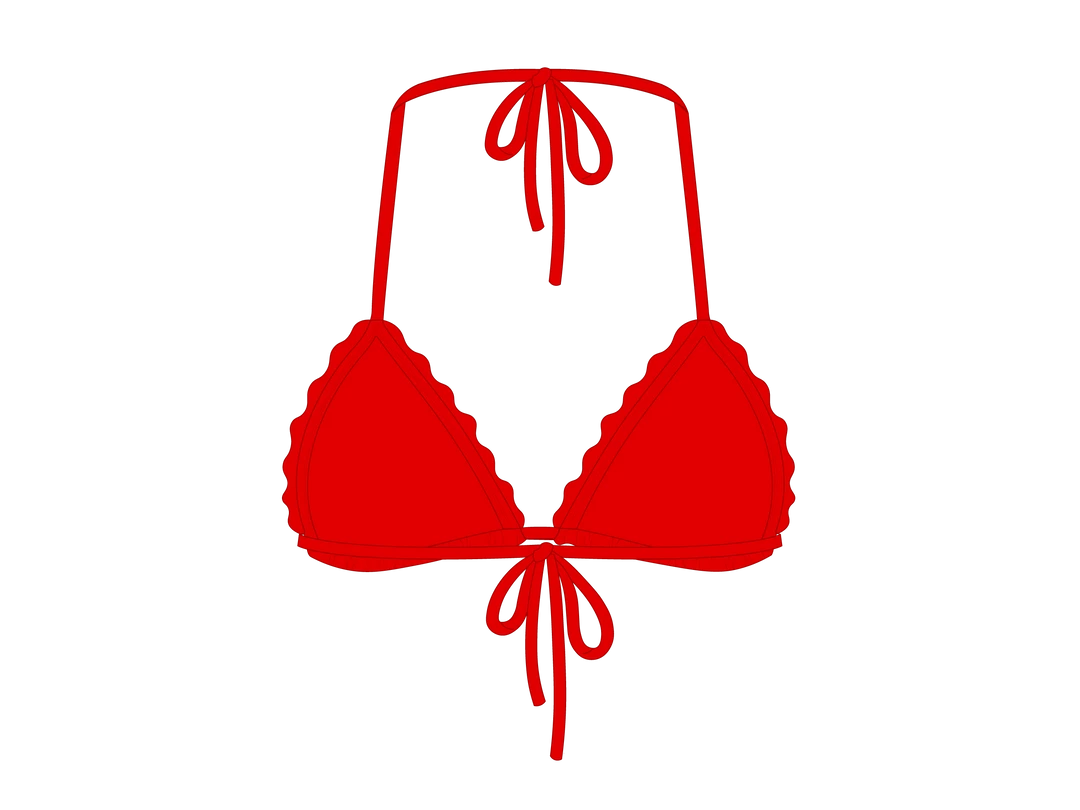 Boutine LA Rose Red Scallop Top