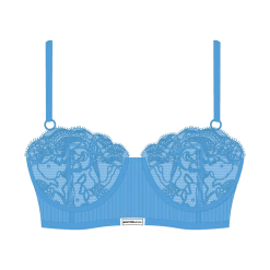 Boutine LA Sky Blue Lace Ribbed Top