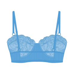 Boutine LA Sky Blue Lace Ribbed Top