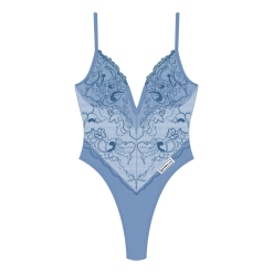 ChooksLA Slate Blue Lace Bodysuit UNDERWEAR