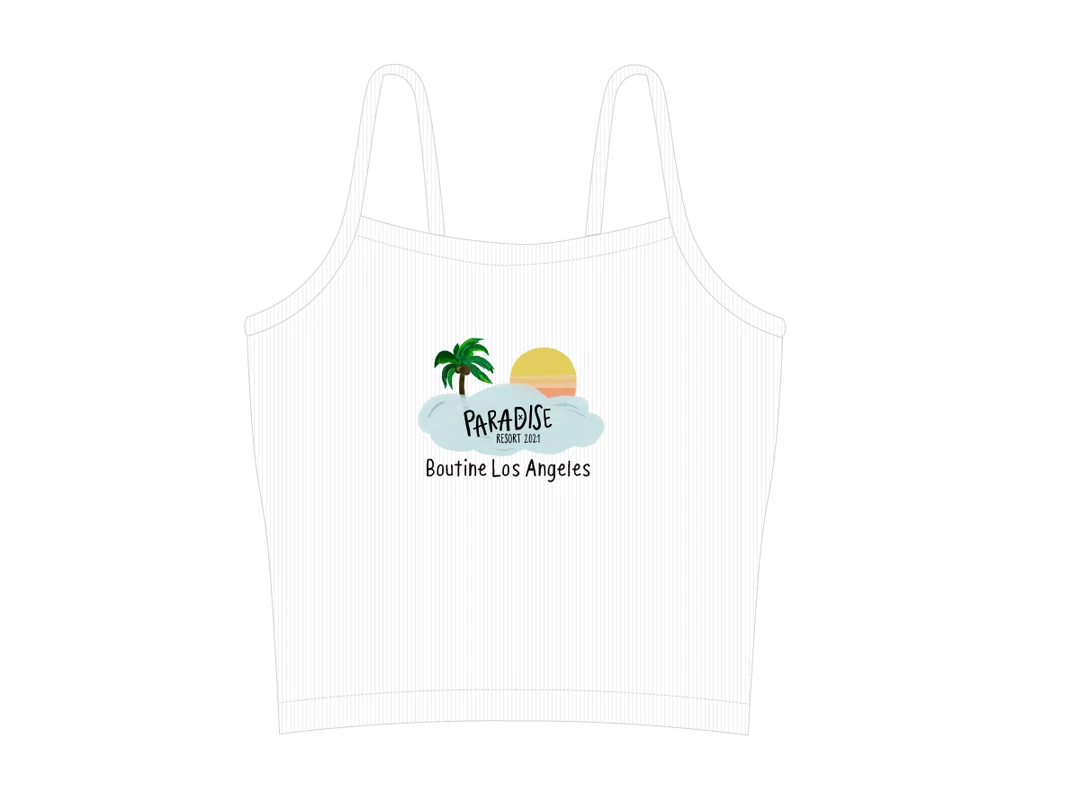 Boutine LA ACTIVEWEAR White Paradise Resort Cropped Tank Top