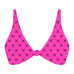 Boutine LA TOPS Hot Pink Logo Print Twist Top