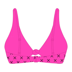 Boutine LA TOPS Hot Pink Logo Print Twist Top