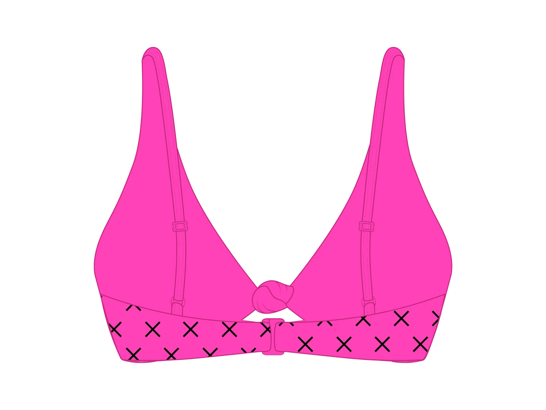 Boutine LA TOPS Hot Pink Logo Print Twist Top