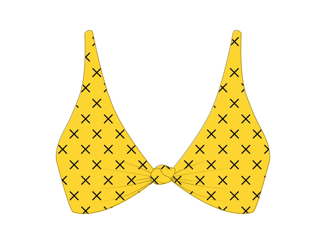 Boutine LA Yellow Logo Print Twist Top