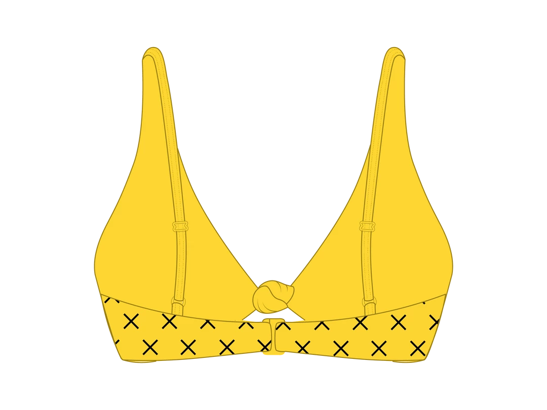 Boutine LA Yellow Logo Print Twist Top