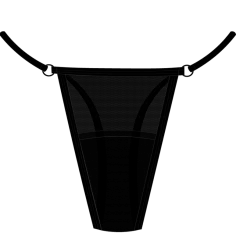 Boutine LA Black Mesh Lace Thong Panty UNDERWEAR