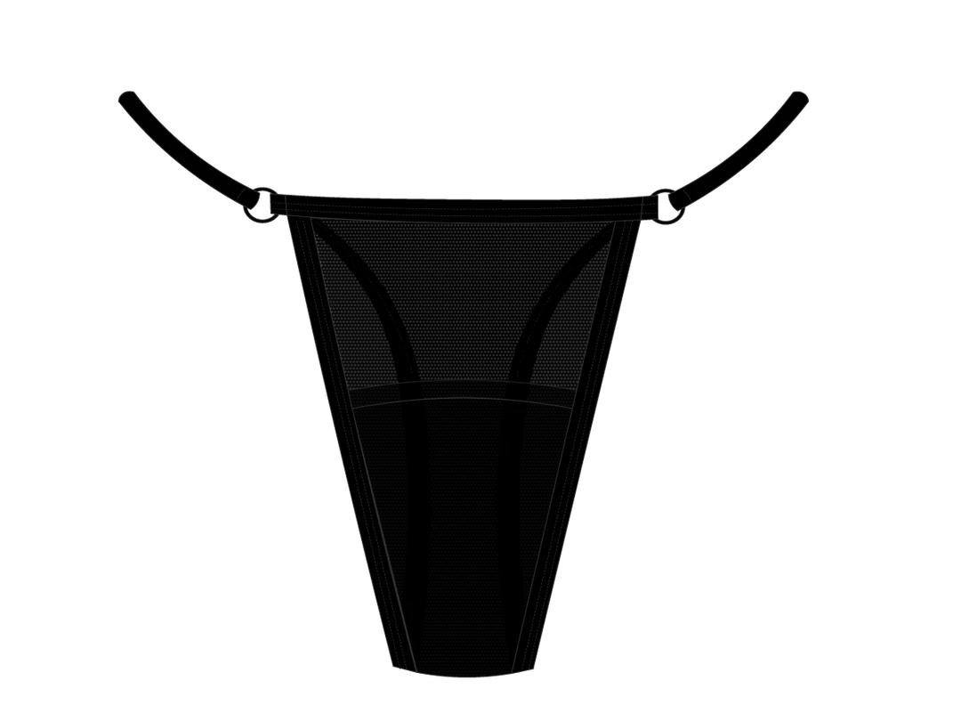 Boutine LA Black Mesh Lace Thong Panty UNDERWEAR