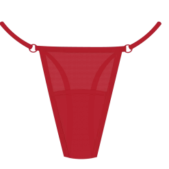 Boutine LA UNDERWEAR Red Mesh Lace Thong Panty