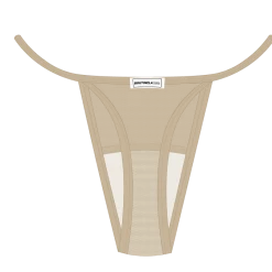 Boutine LA UNDERWEAR Khaki Mesh Lace Thong Panty