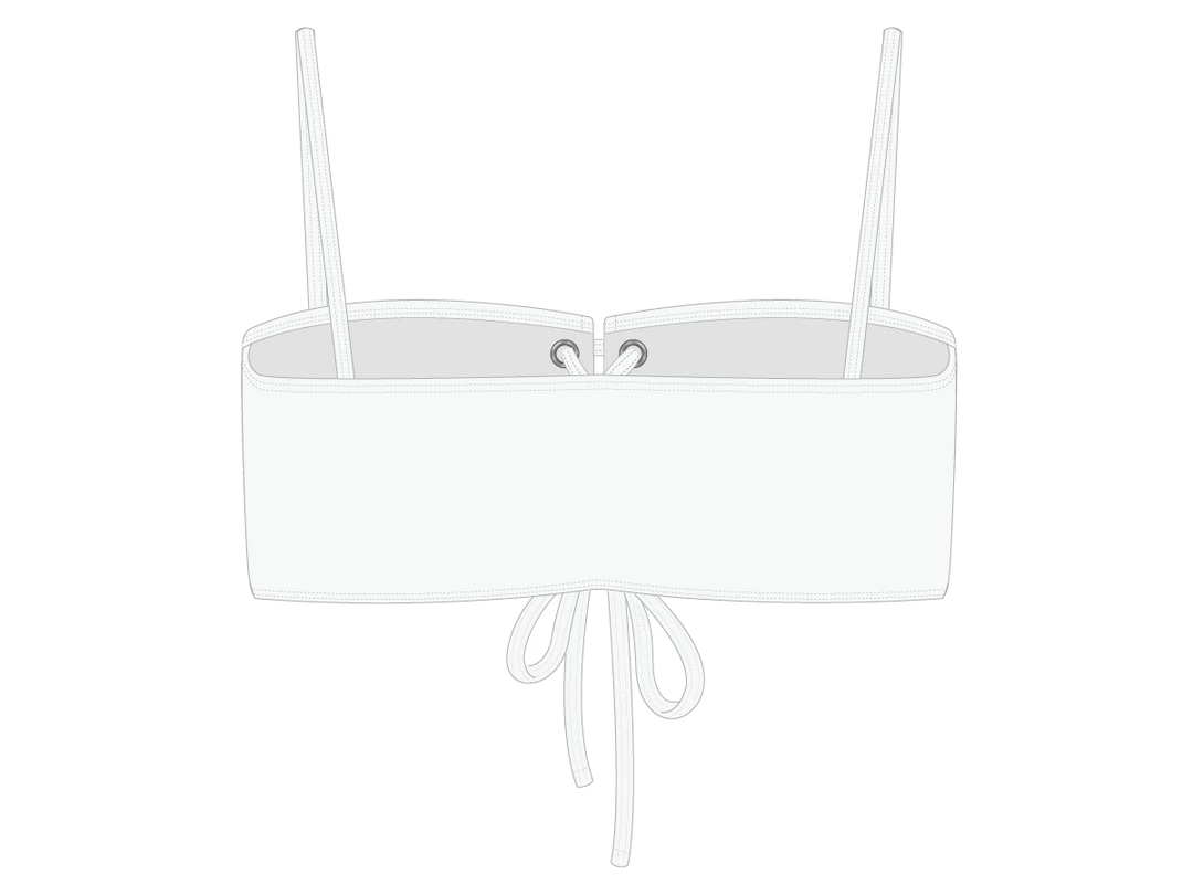 Boutine LA Venice White Lace Up Bikini Top TOPS