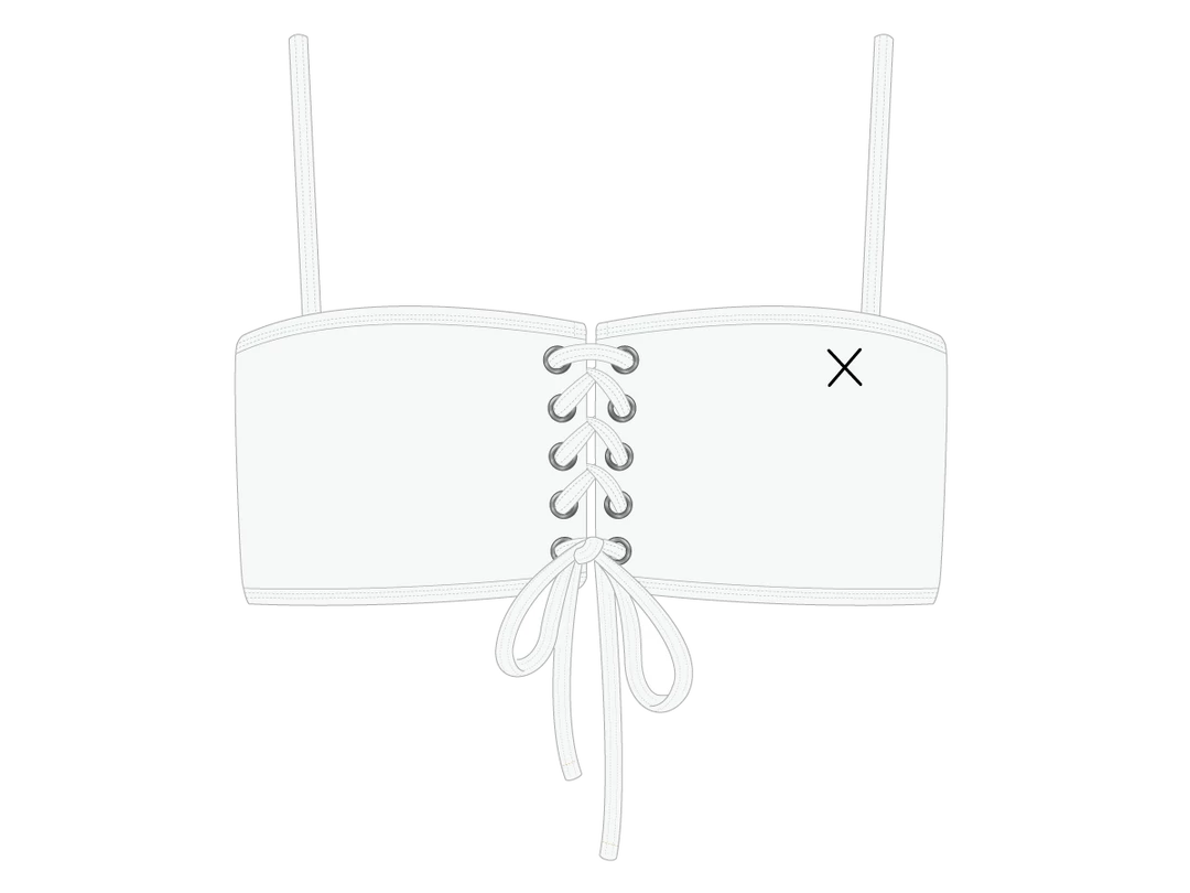 Boutine LA Venice White Lace Up Bikini Top TOPS