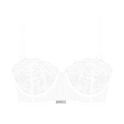 Boutine LA Venice White Lace Ribbed Top