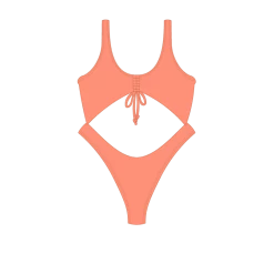 Basicallyswim ONE PIECES Coral Front Tie One Piece
