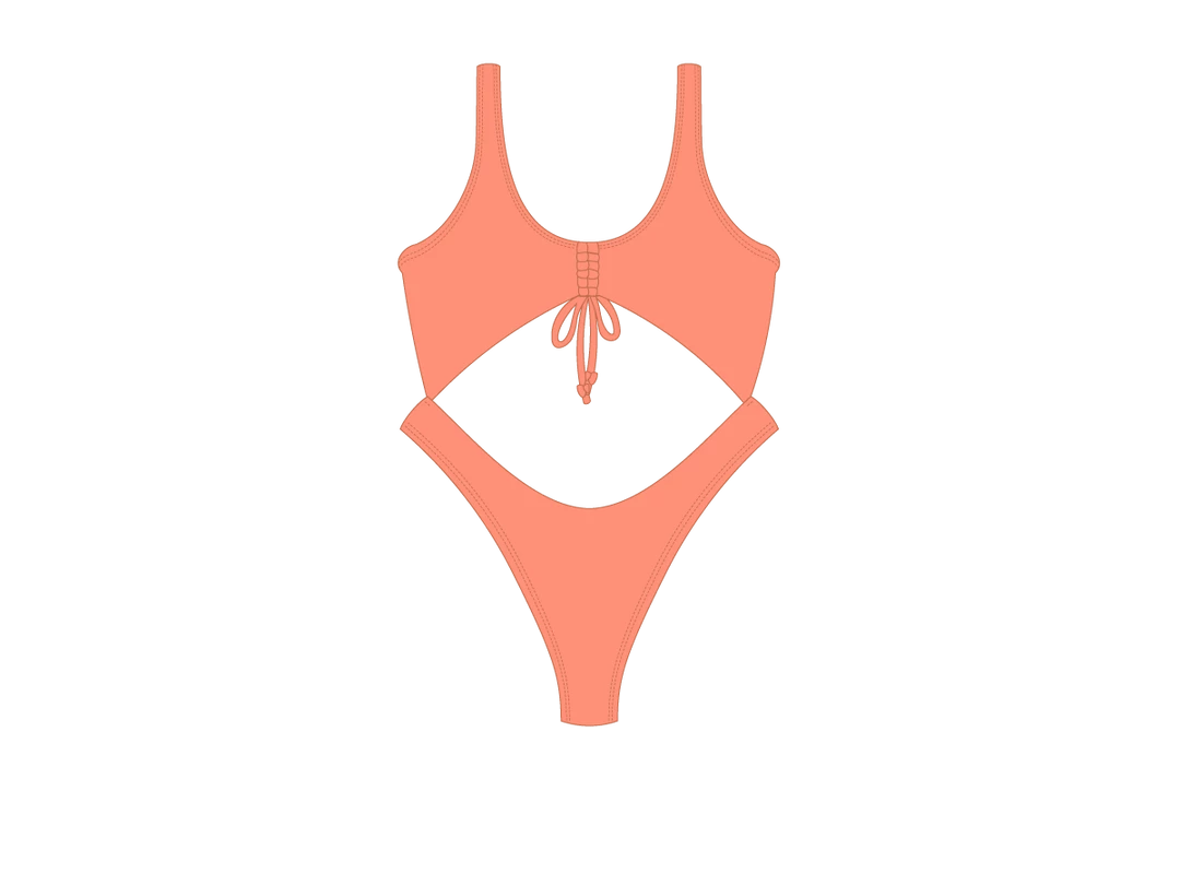 Basicallyswim ONE PIECES Coral Front Tie One Piece