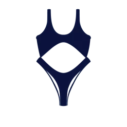 Basicallyswim Midnight Blue Front Tie One Piece ONE PIECES