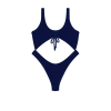 Basicallyswim Midnight Blue Front Tie One Piece ONE PIECES