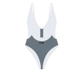 Chooks Los Angeles ONE PIECES Ocean Blue Adjustable Ribbed Retro One-piece