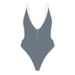 Chooks Los Angeles ONE PIECES Ocean Blue Adjustable Ribbed Retro One-piece