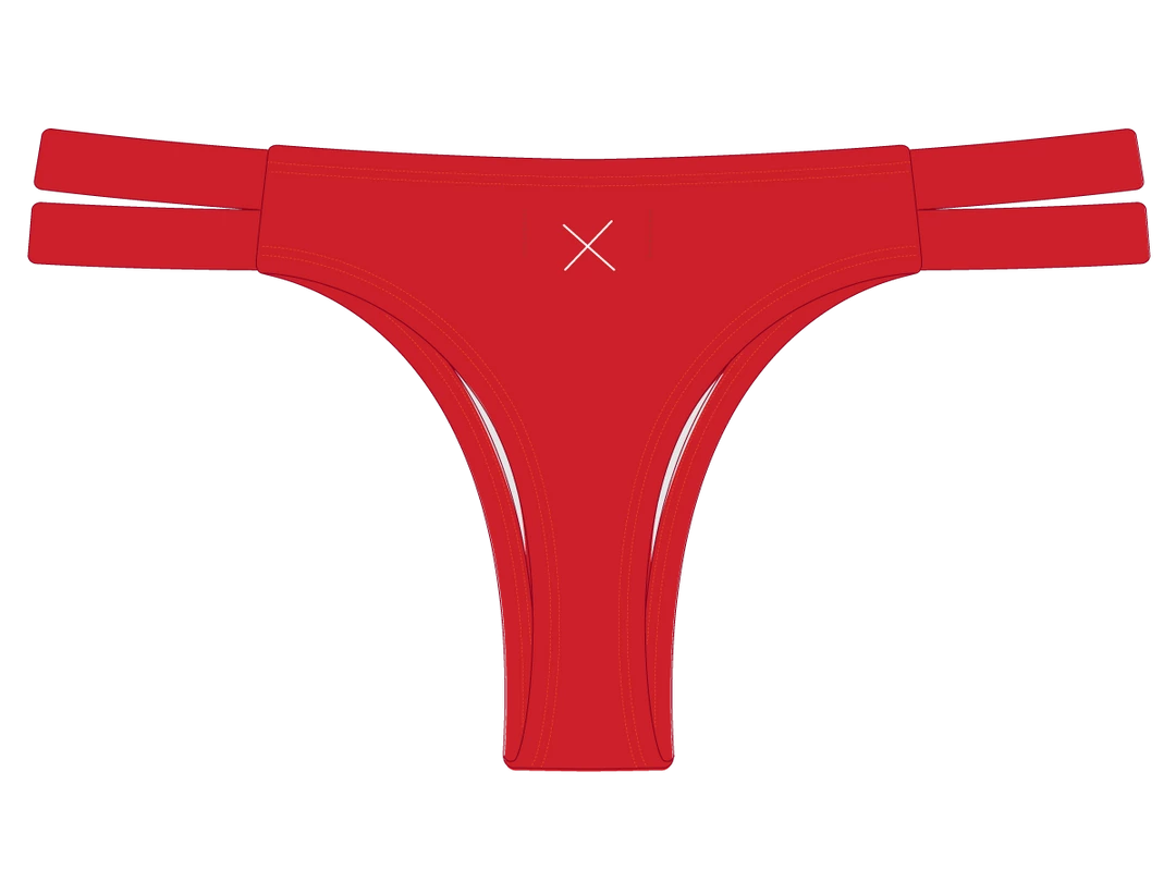 Boutine LA Rose Red Dual Strap Bottom II BOTTOMS